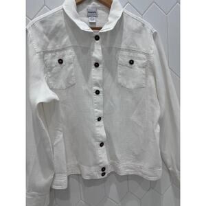 Chico's 100% linen jacket in off-white